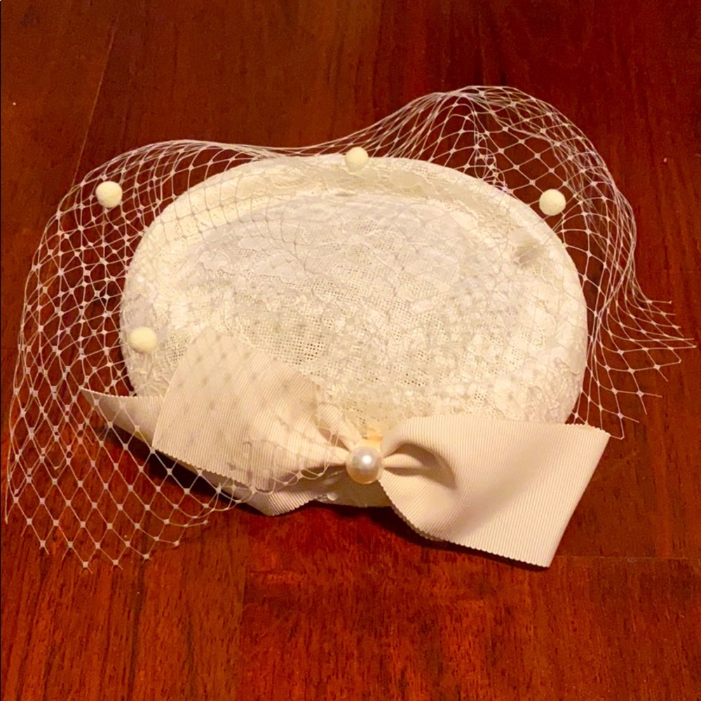 Vintage style wedding tea party hat bridal